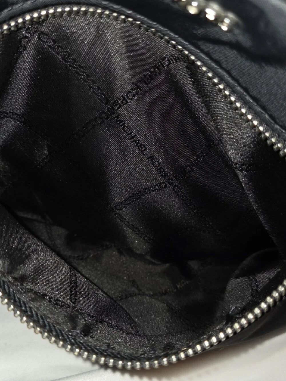 Michael Kors Black Nylon Men's Backpack with Silver Hardware